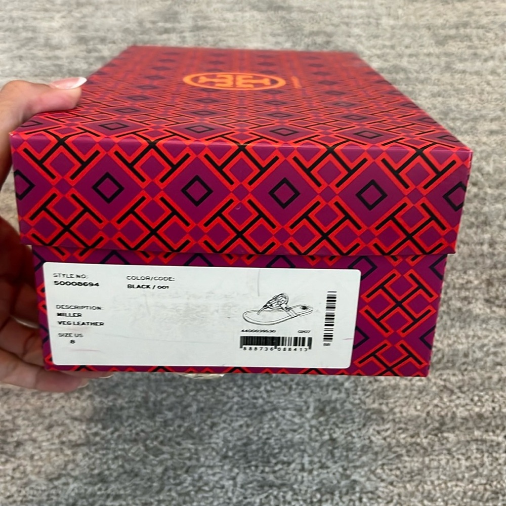 Tory Burch black logo sandals